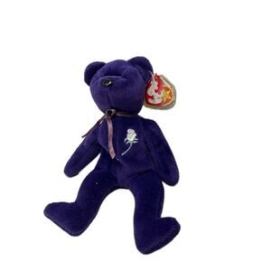 Ty Beanie Baby Princess Diana 1997 Purple Bear Plush
